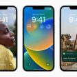 Five iPhone screens show iOs 16 and its new features.