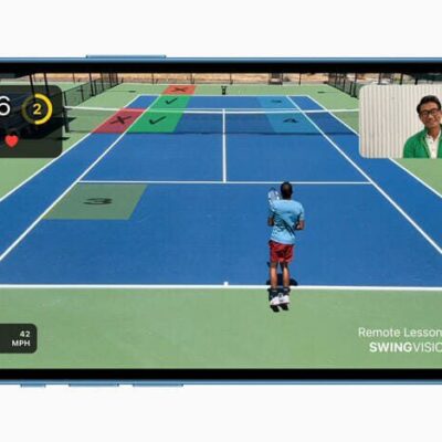 iPhone 13 with the power of A15 Bionic running the SwingVision app.