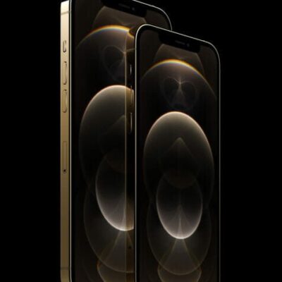 iPhone 12 Pro and iPhone 12 Pro Max model the gold stainless steel finish.