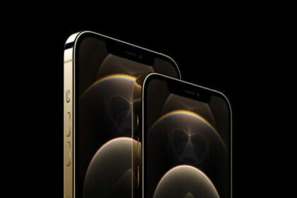 iPhone 12 Pro and iPhone 12 Pro Max model the gold stainless steel finish.