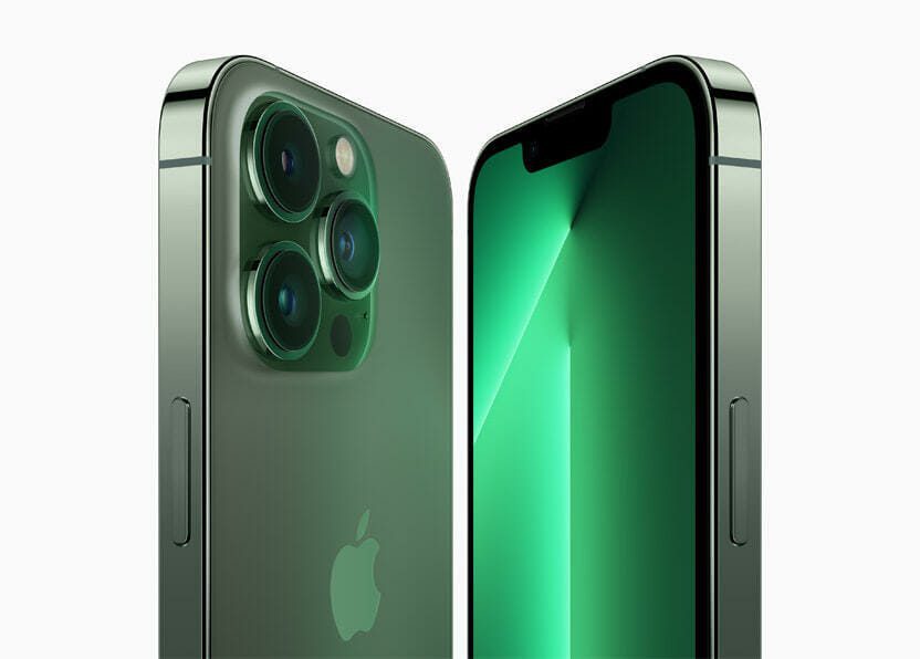 The new alpine green iPhone 13 Pro.