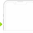 The upper portion of the front of iPhone with the volume up and volume down buttons on the upper left.