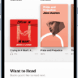 The Reading Now screen in the Books app. At the bottom of the screen are, from left to right, the Reading Now, Library, Book Store, Audiobooks and Search tabs.  