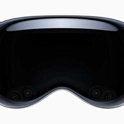 A close-up of Apple Vision Pro.  