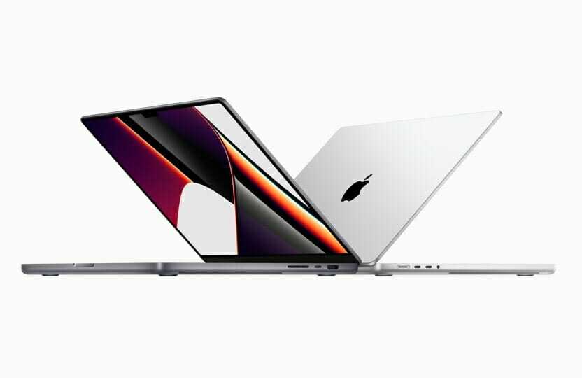 MacBook Pro is shown with the new M1 Pro and M1 Max chips.