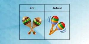Representation of Maracas emoji on iOS and Android