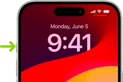A screen showing that the Action button is located on the left edge of the iPhone 15 Pro. You can customize the function of the button in Settings > Action Button.  