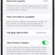 Screenshot of Battery Health & Charging settings  