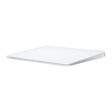 Magic Trackpad in White showing its large edge-to-edge glass surface area for easier scrolling and swiping.  