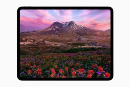 The Ultra Retina XDY display showcasing beautiful landscape scenery on the new iPad Pro.