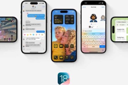 Multiple iPhone devices shown with new iOS 18 features.  