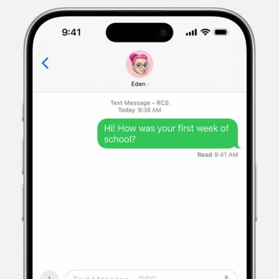 In iOS 18, you can send RCS messages from your iPhone — these appear as green bubbles.  