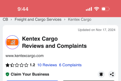 Kentex Cargo customer reviews
