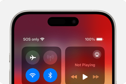 Top part of iPhone screen showing "SOS only" in status bar