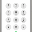 The keypad in the Phone app, displaying numbers 1 through 9. Below the keypad is a green Call button. At the bottom are buttons for Favorites, Recents, Contacts, Keypad (selected), and Voicemail.
