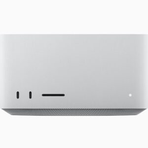 A closeup view of the new Mac Studio.