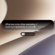 A MacBook screen showing Siri AI integrated into Spotlight, answering a question.