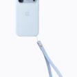 iPhone 18 Pro in glacier is paired with the glacier Wrist Strap.