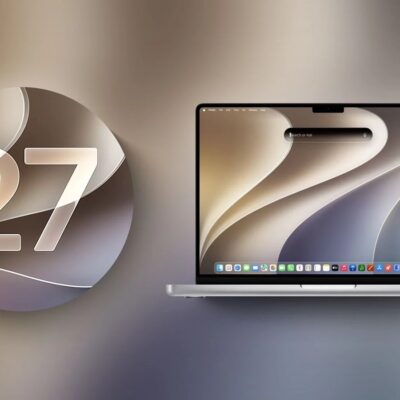 macOS 27 next to MacBook Pro Running macOS 27 Golden Gate