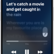 The Now Playing screen showing the Apple Music Sing slider to the right of the lyrics. The currently playing lyrics are highlighted.