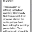 An iPhone with the Mail app open. An email is displayed with large, bold text.