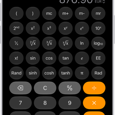 The basic calculator with a currency conversion.