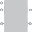 The front view of iPhone 17 Pro. The front camera is at the top center. The side button is on the right side. The USB-C connector is on the bottom. On the left side, from bottom to top, are the SIM tray, the volume buttons, and the Action button.