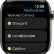 The Medications app showing a list of all medications.