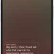 A call screen showing a Live Voicemail from a contact. Below the transcribed text are the Stop and Accept buttons for the call.