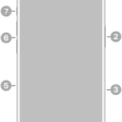 The front view of iPhone 16 Pro. The front camera is at the top center. The side button and the Camera Control are on the right side. The USB-C connector is on the bottom. On the left side, from bottom to top, are the SIM tray, the volume buttons, and the Action button.