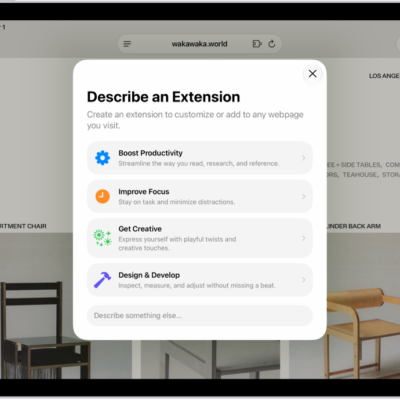 Safari window showing Describe an Extension options.