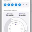 The edit your sleep schedule screen in Health, with a Days Active section and a Bedtime and Wake Up clock.