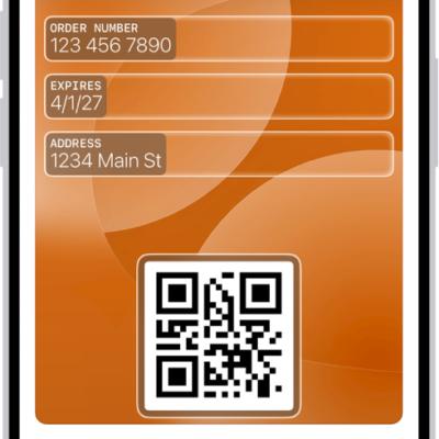 A Wallet screen showing a custom pass with editable fields.