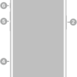 The front view of iPhone 16e. The front camera is at the top center. The side button is on the right side. The USB-C connector is on the bottom. On the left side, from bottom to top, are the SIM tray, the volume buttons, and the Action button.