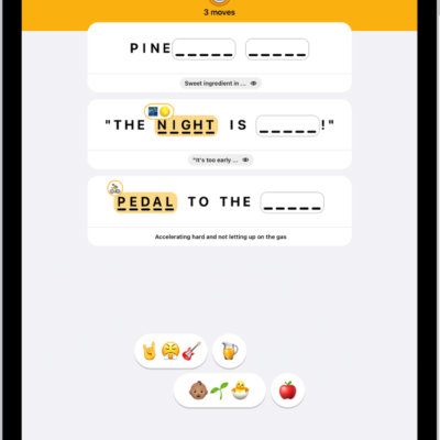 An Emoji Game puzzle in the News app.