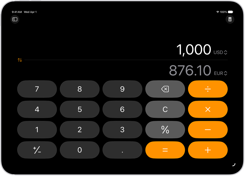 The basic calculator with a currency conversion.