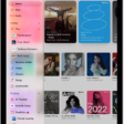 The Music app open on iPad showing the sidebar on the left and albums on the right. The MiniPlayer is at the bottom.
