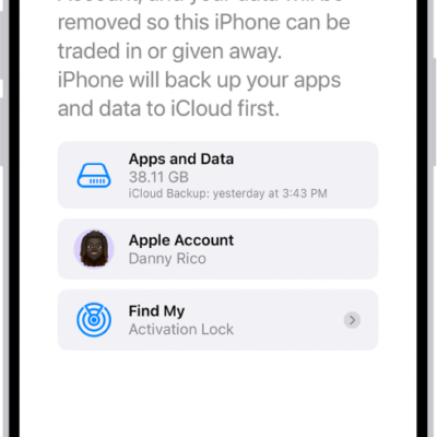 The Erase This iPhone screen.