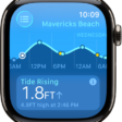 A screen in the Tides app showing tide information for a location.