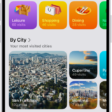 The Visited Places screen in the Maps app. Leisure, Shopping, Dining, and Nature appear as categories, each with a number indicating how many visits were made in that category.