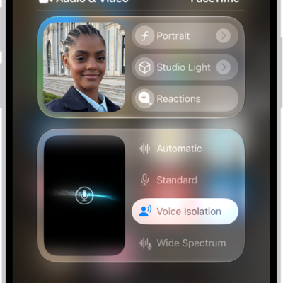 The Control Center, showing options for audio and video effects.