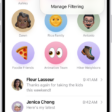 A conversation list in Messages. All messages are shown, because no filter is selected in the Filter menu.