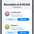 The Medications screen in Health showing a log of medications.