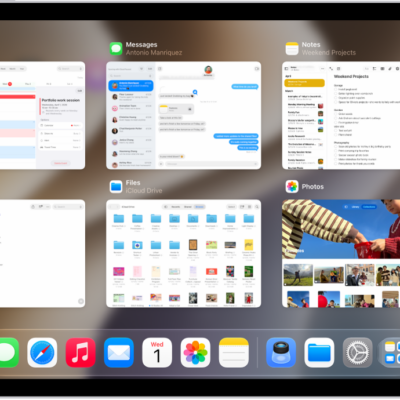 Exposé showing multiple recently used apps.