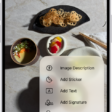 An image open in the Preview app. A menu shows options that can be added to it, such as stickers and text. The Markup, Info, and More buttons appear at the top of the screen, and annotation tools appear at the bottom of the screen.