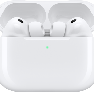 AirPods Pro 3 in their charging case.