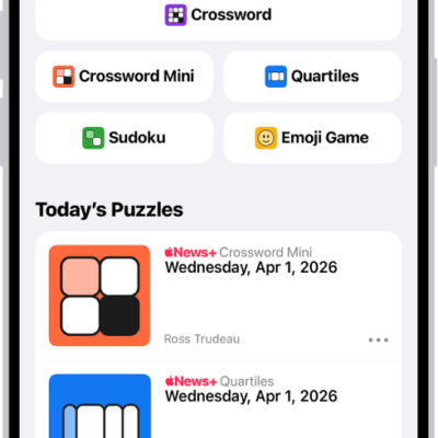 The Puzzles feed in the News app.