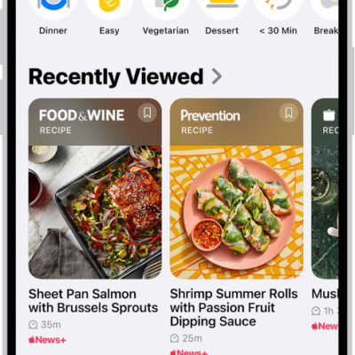 The Recipe Catalog in Apple News+.
