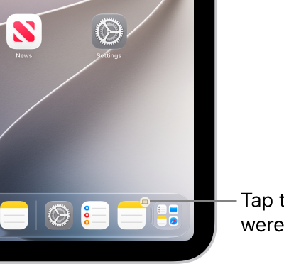 The Handoff icon visible in the Dock on an iPad.