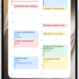 The iPhone Home Screen with an extra-large Calendar widget.